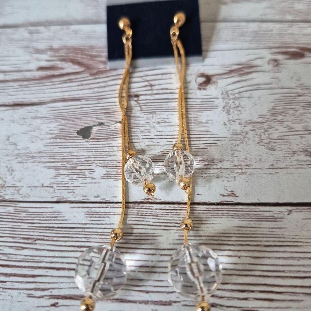 Gold and Spherical Faceted Bead Drop